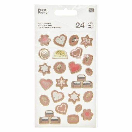 3D Rico Design Paper Poetry Cookies Stickers (1 sheet)