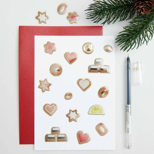 3D Rico Design Paper Poetry Cookies Stickers (1 sheet)