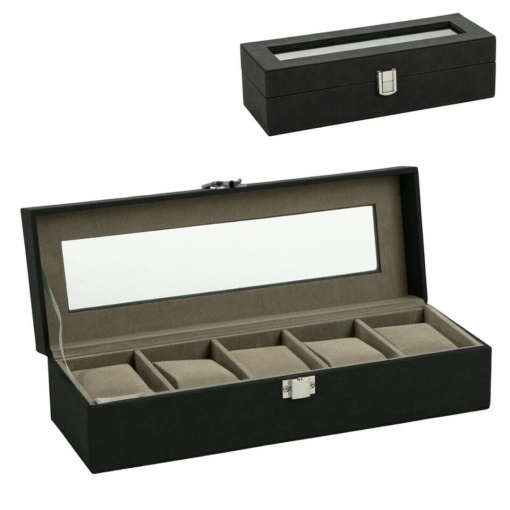 D'Casa 5-watch case, 29x10x8cm, grey.