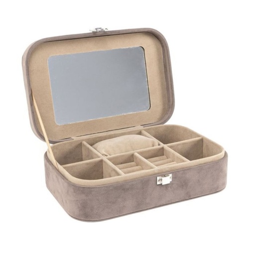 D'Casa travel jewelry box, velvet, 22x14.5x7cm, antique rose.
