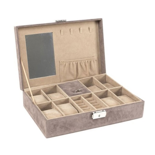 D'Casa velvet jewelry box, 30x20x8.2cm, antique rose color.