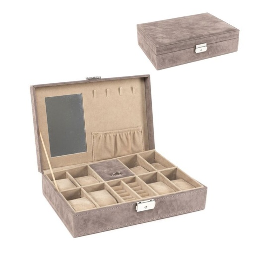 D'Casa velvet jewelry box, 30x20x8.2cm, antique rose color.