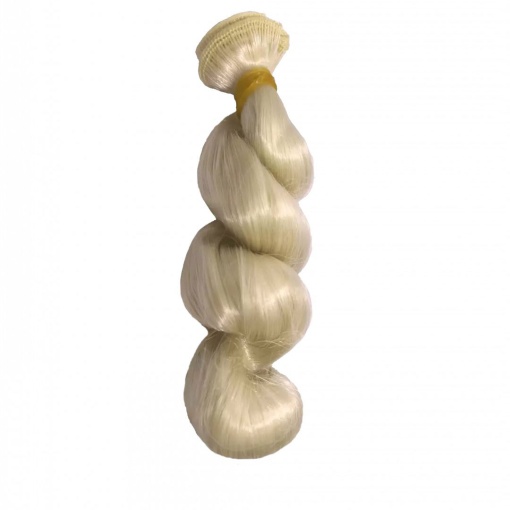 Platinum wavy circle doll hair