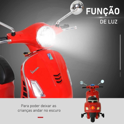 Mota elétrica Vespa 6V vermelho