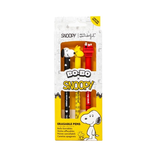 Set of 3 erasable pens Mr. Wonderful Bo-Bo Snoopy (Snoopy, Woodstock, Snoopy's house)
