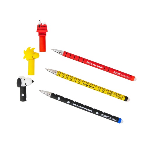 Set of 3 erasable pens Mr. Wonderful Bo-Bo Snoopy (Snoopy, Woodstock, Snoopy's house)