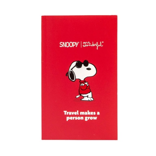 Notebook 110x170mm Mr. Wonderful Snoopy "Travel Makes a Person Grow"