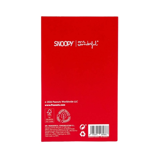 Notebook 110x170mm Mr. Wonderful Snoopy "Travel Makes a Person Grow"