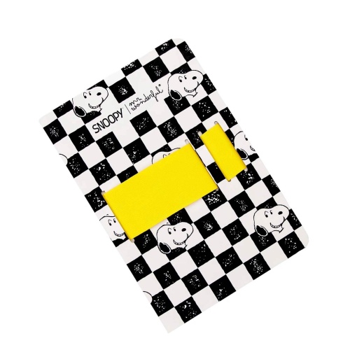 A5 notebook with elastic band for mobile phone and ballpoint pen, Mr. Wonderful Snoopy