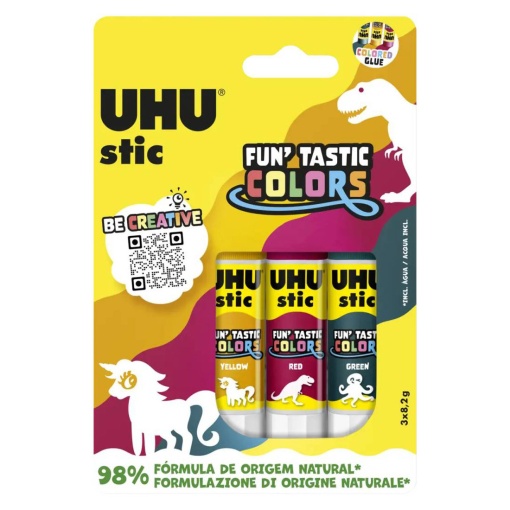 Cola stick UHU Funtastic Colors 3x8,2g