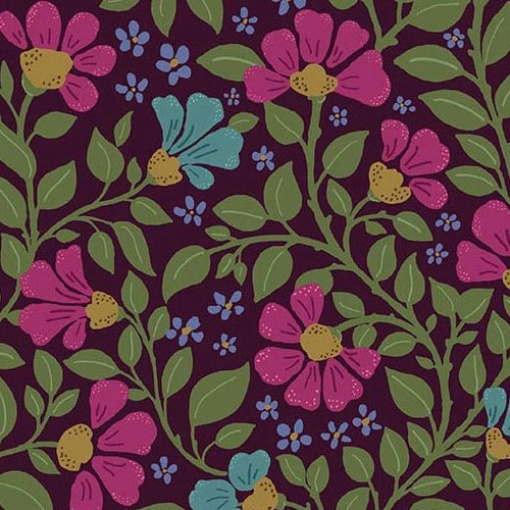 Tecido Andover Lush Wild Garden Berry 1x1,12m 10336/E