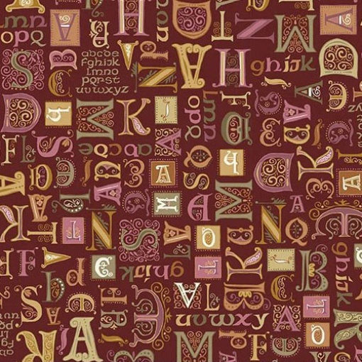 Tecido Makower Kindred Script Red 1x1,12m 207/R