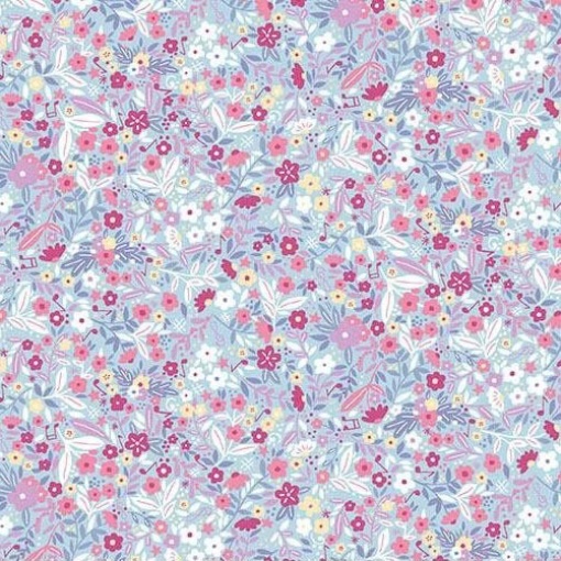 Tecido Makower Dance Class Floral Blue 1x1,12m 243/B
