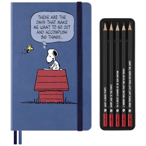 Juego de cuaderno A5 + 5 lápices Moleskine Peanuts