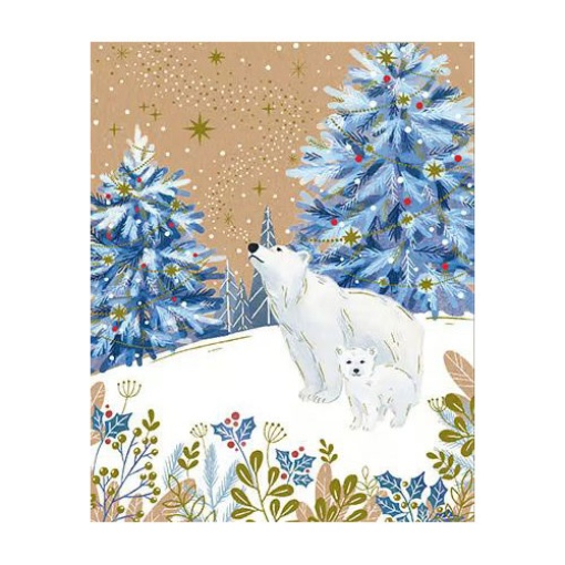 Postal Pictura Kraft Work - família urso