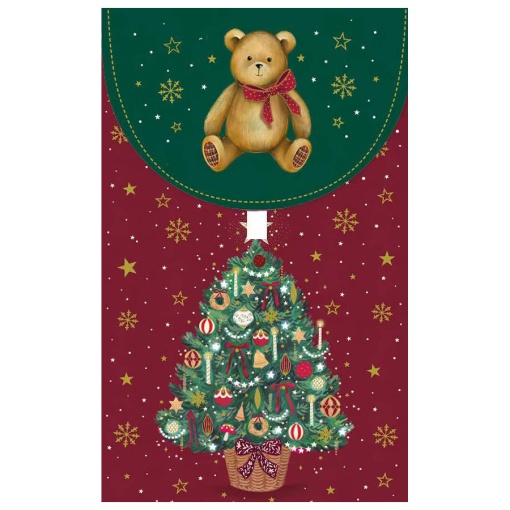 Postal de presente tipo money card Pictura natal - pinheiro e ursinho