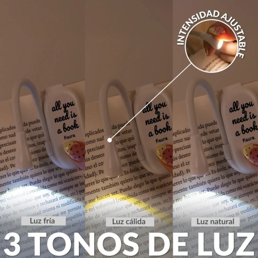 Luz de leitura recarregável Fisura "All You Need Is a Book"