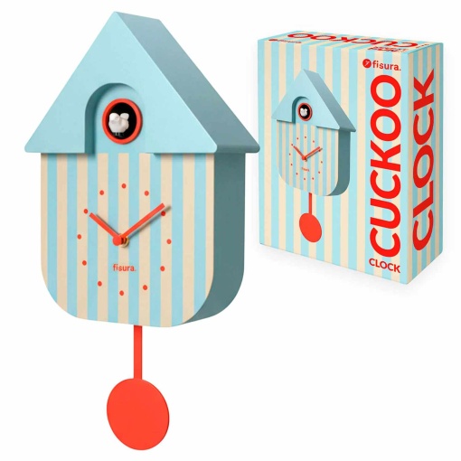 Blue and beige Fissure wall cuckoo clock