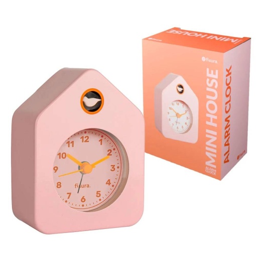 Fissure mini pink house alarm clock