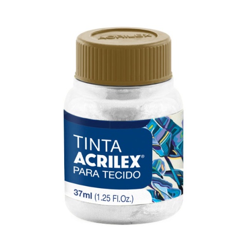Tinta para tecido metálica ACRILEX branco 562 37ml