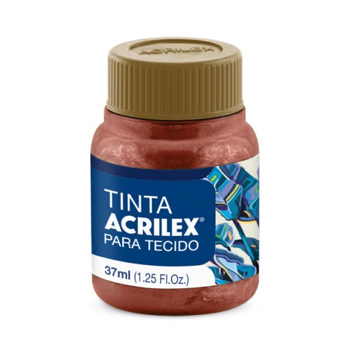 Tinta para tecido metálica ACRILEX cobre 534 37ml
