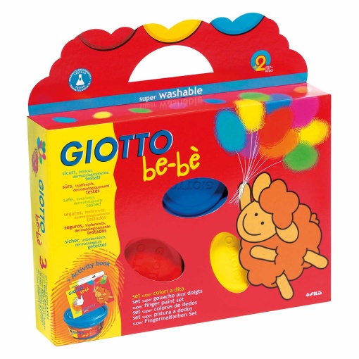 Pintura de dedos GIOTTO Be-Bè 100ml - 3 cores + acessórios