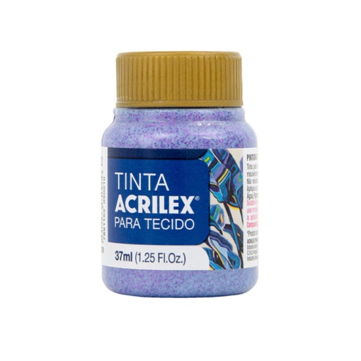 Tinta para tecido glitter ACRILEX violeta 207 37ml