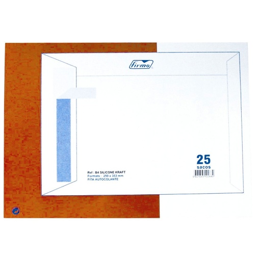 Envelope tipo saco B4 250x353mm silicone kraft - 25 unidades