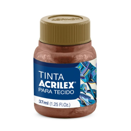 Tinta para tecido metálica ACRILEX castanho 531 37ml