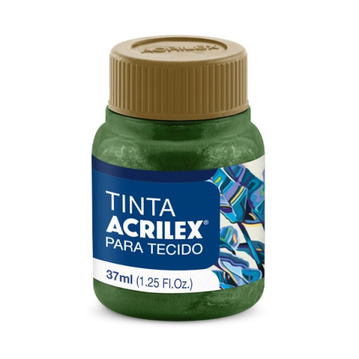 Tinta para tecido metálica ACRILEX verde oliva 545 37ml