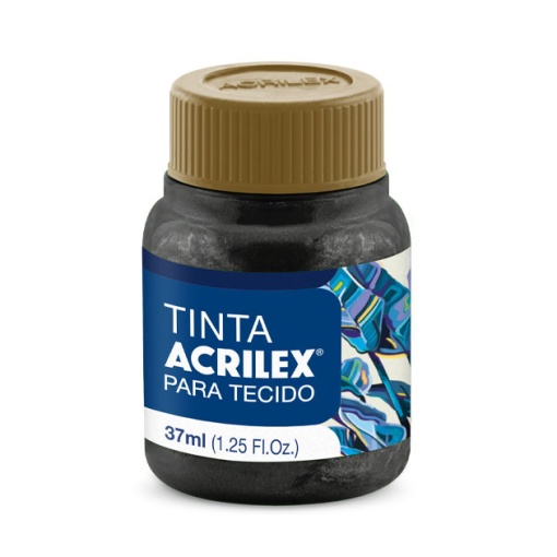 Tinta para tecido metálica ACRILEX preto 520 37ml