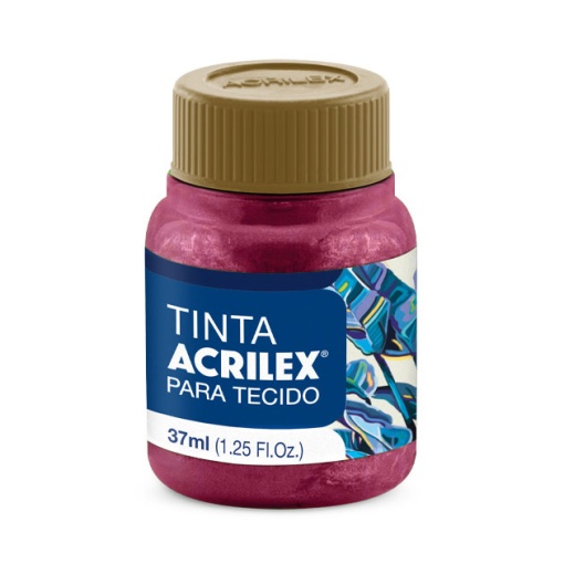 Tinta para tecido metálica ACRILEX cereja 826 37ml