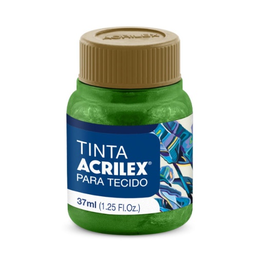 Tinta para tecido metálica ACRILEX verde musgo 513 37ml
