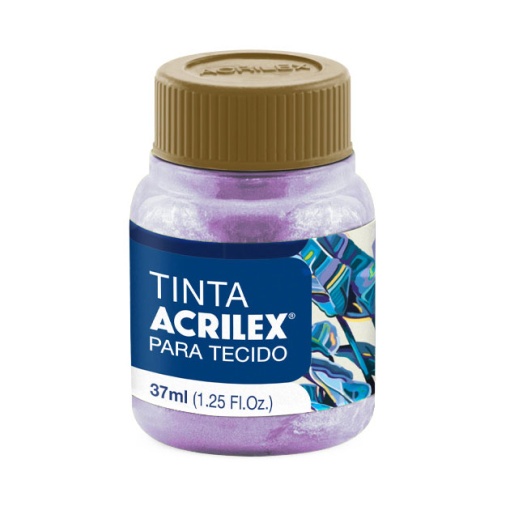Tinta para tecido metálica ACRILEX lilás 528 37ml