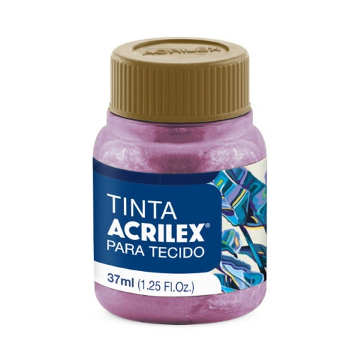 Tinta para tecido metálica ACRILEX rosa 537 37ml