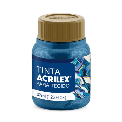 Tinta para tecido metálica ACRILEX azul mar 535 37ml