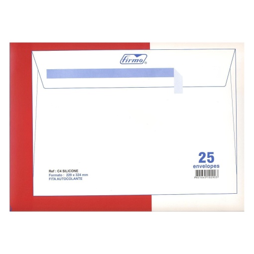 Envelope ofício C4 229x324mm silicone branco litografado - 25 unidades