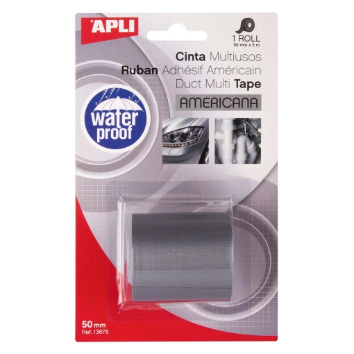 Fita adesiva multiusos 5mx50mm cinza APLI 13678