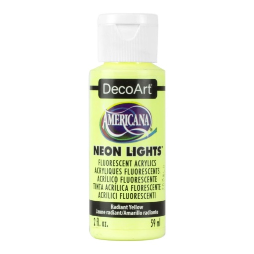 Tinta acrílica DECOART Americana Neon Light amarelo radiante 59ml DA342