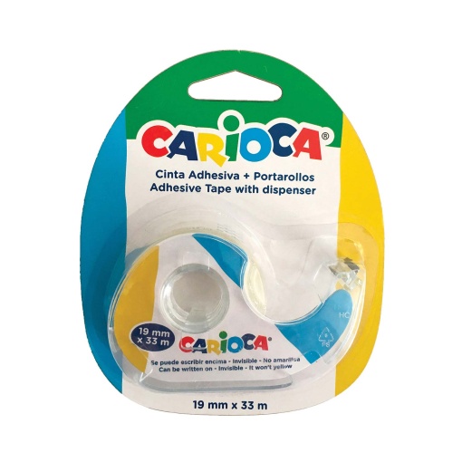 Fita adesiva com desenrolador 33mx19mm transparente CARIOCA 42885