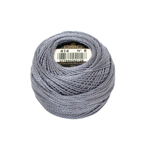 Linha de bordar DMC Perlé 116A 8mmx80m 10g cinza 414