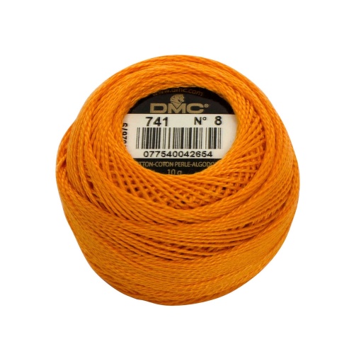 Linha de bordar DMC Perlé 116A 8mmx80m 10g laranja 741