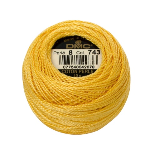 Linha de bordar DMC Perlé 116A 8mmx80m 10g laranja amarelado 743