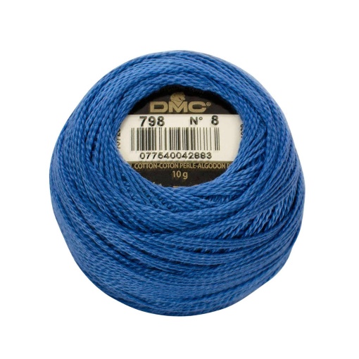 Linha de bordar DMC Perlé 116A 8mmx80m 10g azul 798