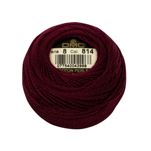 Linha de bordar DMC Perlé 116A 8mmx80m 10g bordeaux escuro 814