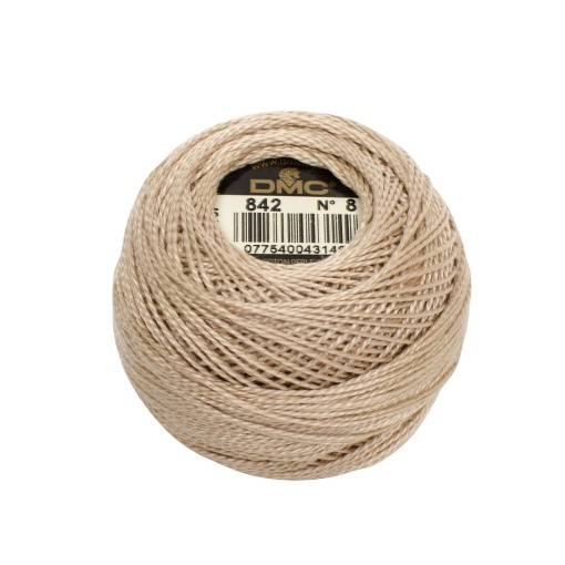 Linha de bordar DMC Perlé 116A 8mmx80m 10g bege 842