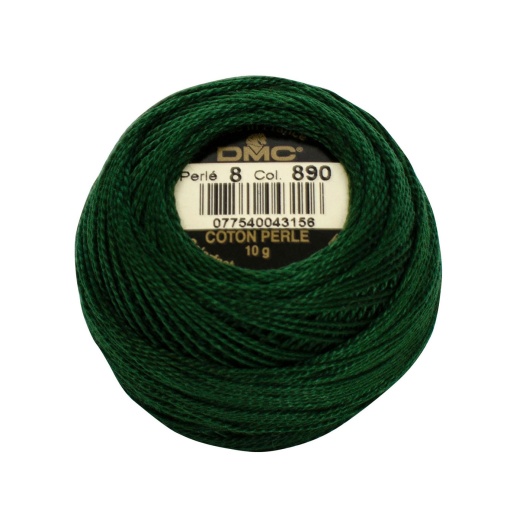 Linha de bordar DMC Perlé 116A 8mmx80m 10g verde escuro 890