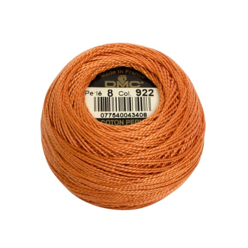 Linha de bordar DMC Perlé 116A 8mmx80m 10g tijolo claro 922