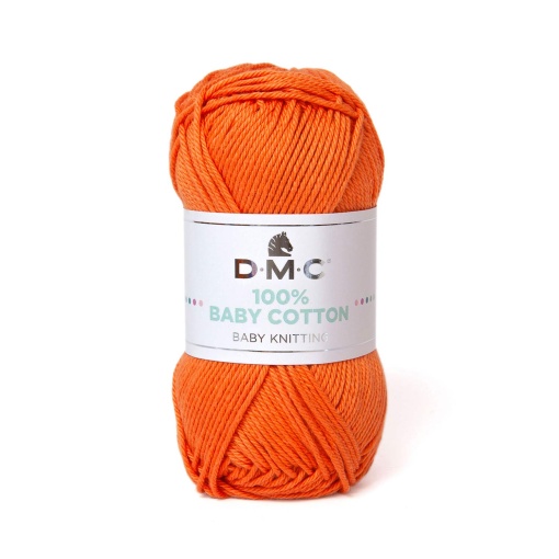 Fio de tricot DMC 100% Baby Cotton 50g laranja 753
