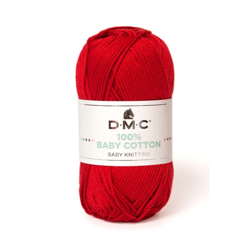 Fio de tricot DMC 100% Baby Cotton 50g vermelho 754